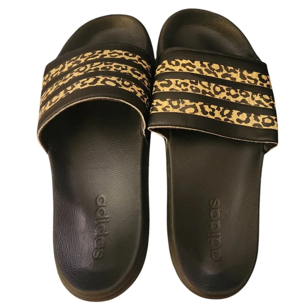 Adidas Adilette Shower Slide Sandals Black/Black/Black WMNS Sz 10 FZ2856 - Picture 3 of 7